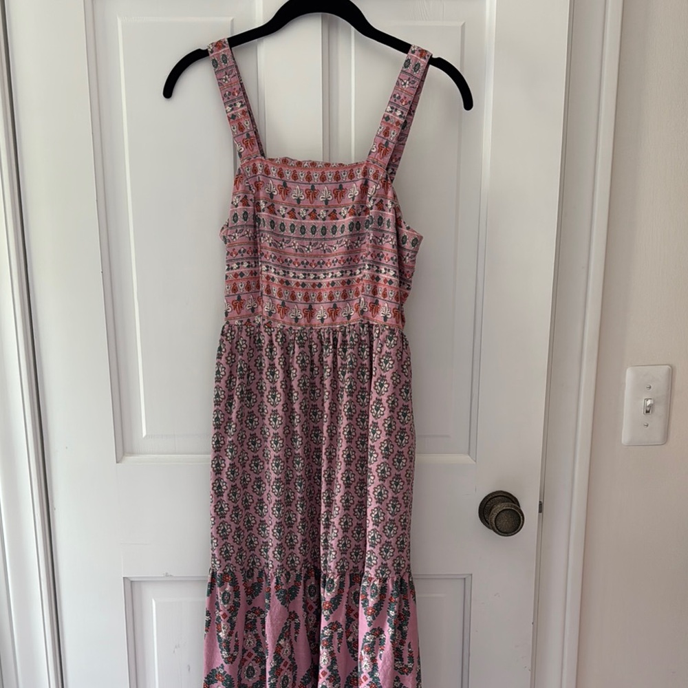 Pink Smocked Tiered Maxi Sundress